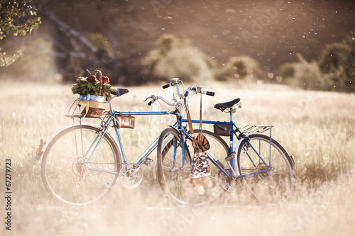 Beautiful landscape image with bicycle © mikhail_kayl