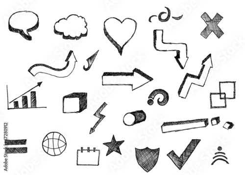 Set of hand-painted icons