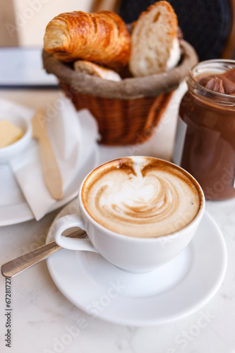 cappuccino with croissants