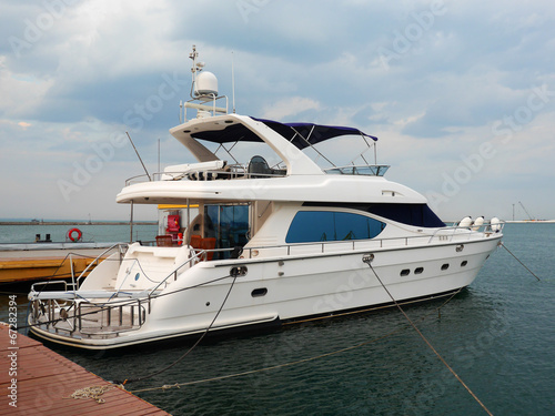 A luxury yacht at the yacht club