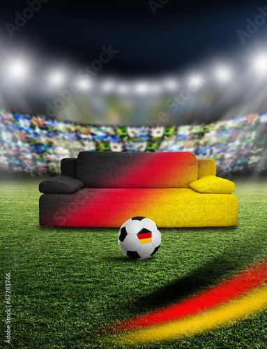 Deutscher Couch im Stadion