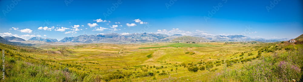 Panoramic view of Gjirokaster region, Albania. Panoramic view of Gjirokaster region, Albania.