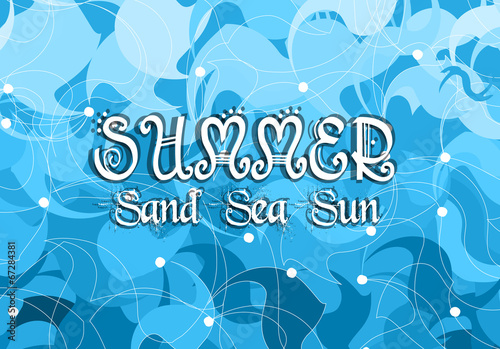 Abstract Summer Happiness Blue Background