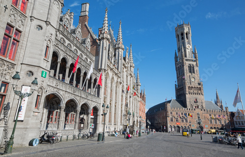 Bruges - Grote markt with the Belfort van Brugge and Historium
