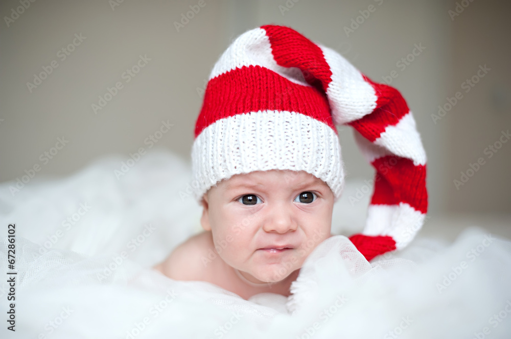 christmas cute baby boy in Santa's hat christmas cute baby boy in Santa's hat