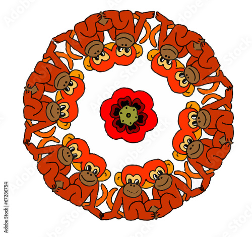 mandala con scimmiette