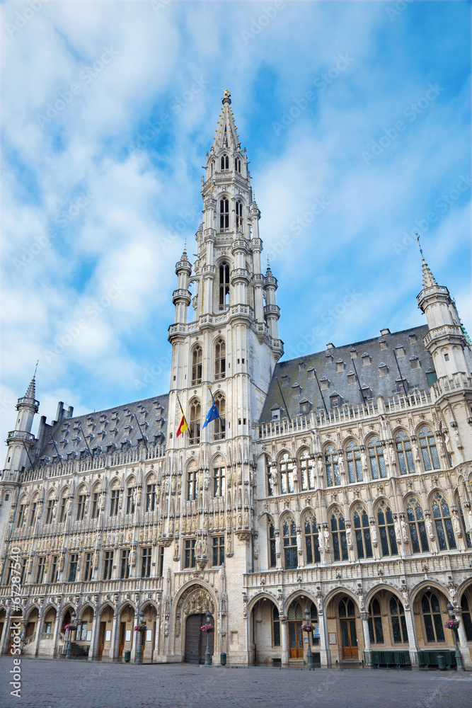 Brussels - Town hall gothic building.