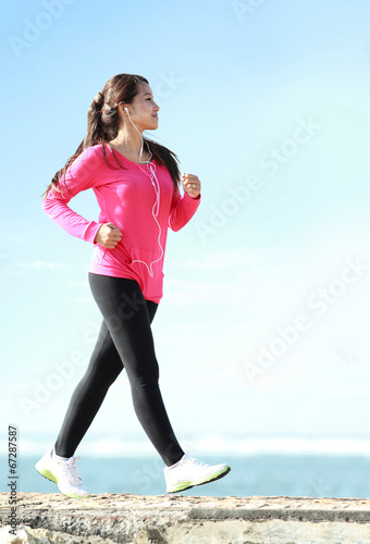 Brisk walking on the beach