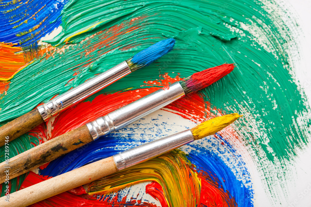 Obraz premium Paints and brushes