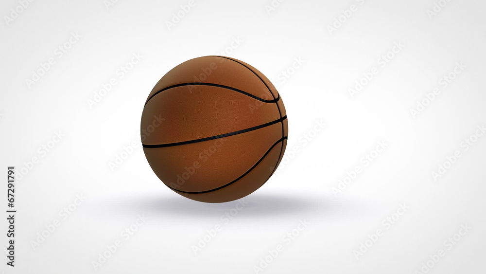 basketball bouncing on white background