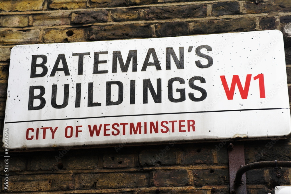 bateman's buildings street sign bateman's buildings street sign