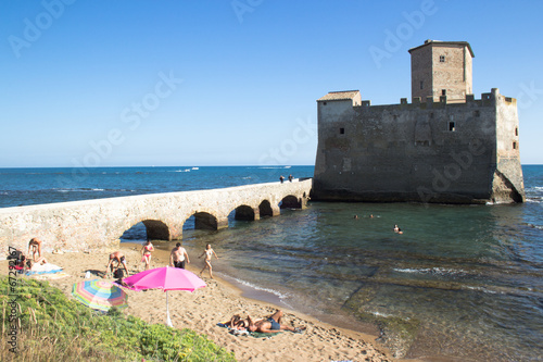 torre astura castle and beach