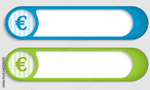 set of two buttons with euro symbol