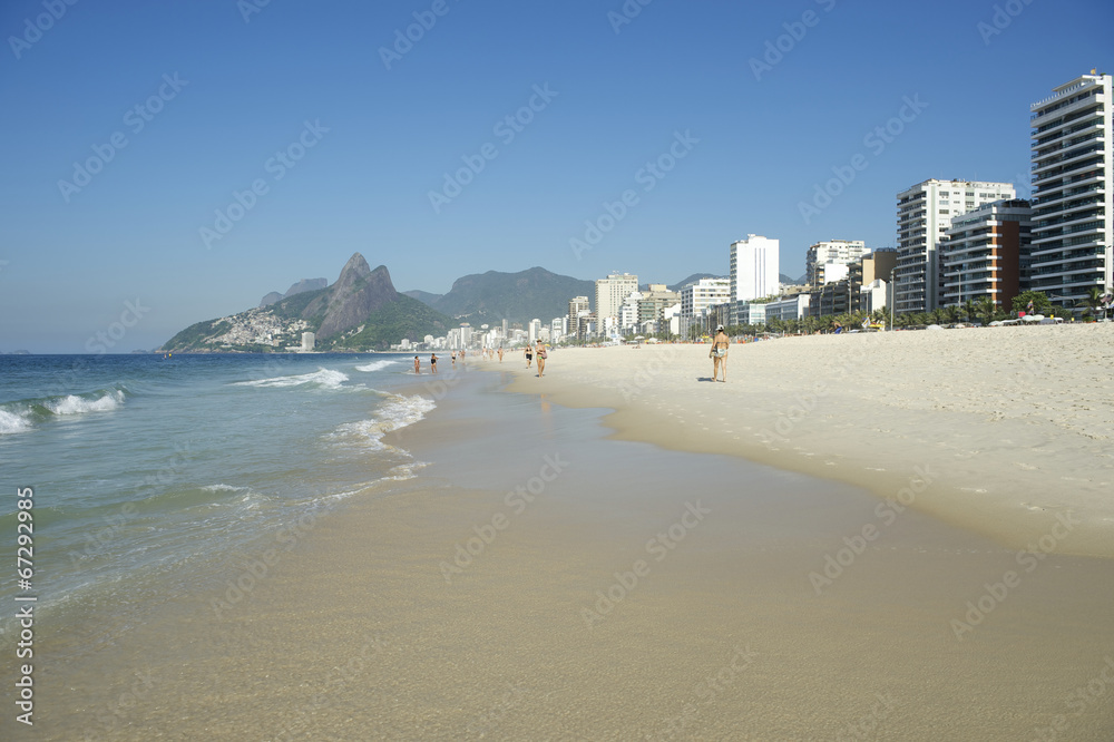 Rio de Janeiro Ipanema Beach Skyline Two Brothers Mountain Rio de Janeiro Ipanema Beach Skyline Two Brothers Mountain