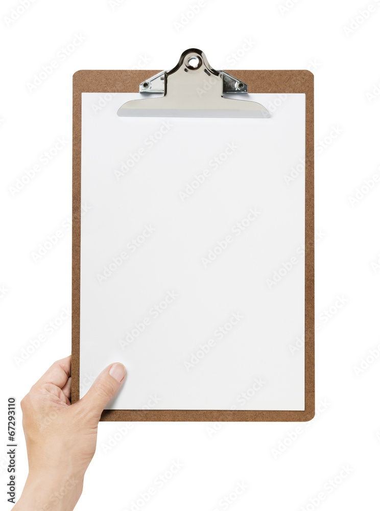hand holding a Clipboard hand holding a Clipboard