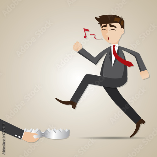 cartoon businessman with entrapment