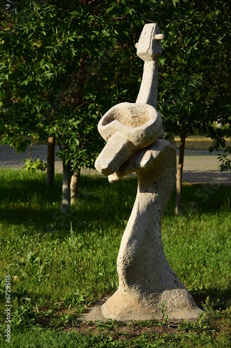 Sculpture featuring a KOBYZ - Kazakh national instrument photo
