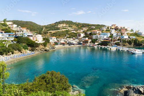 Panoramic skyline view of Bali, Crete.