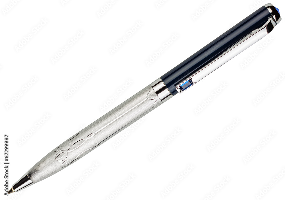 silver pen isolated on white background silver pen isolated on white background