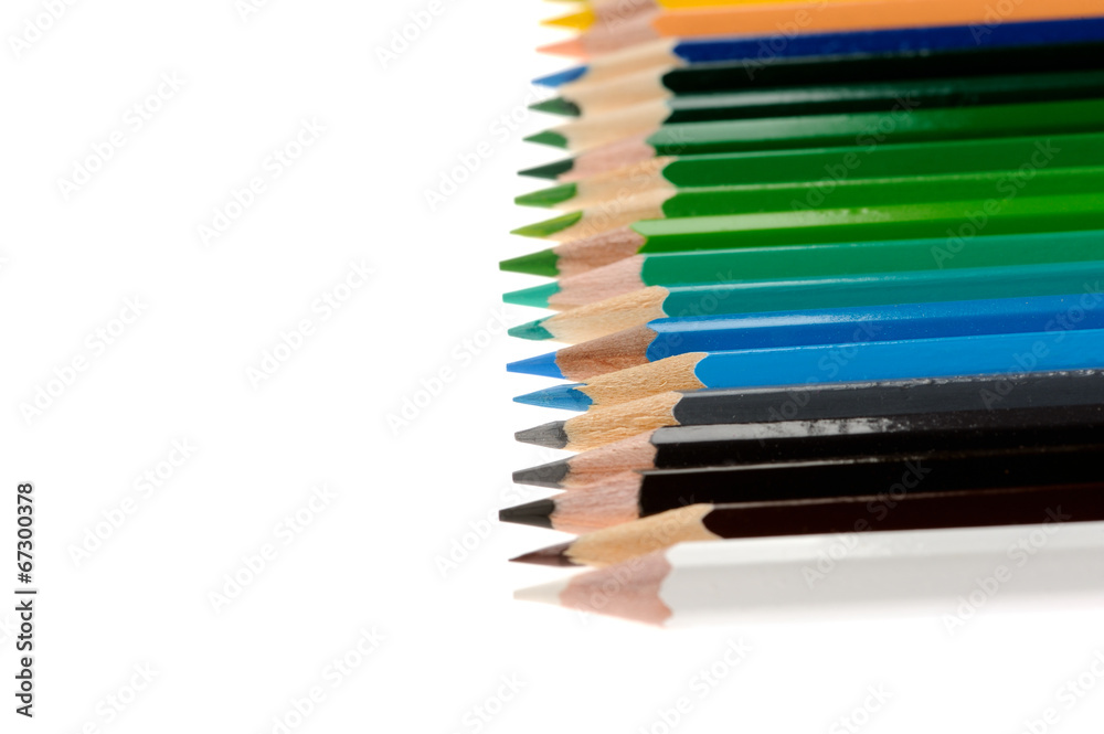 multicolored pencils isolated on white background multicolored pencils isolated on white background