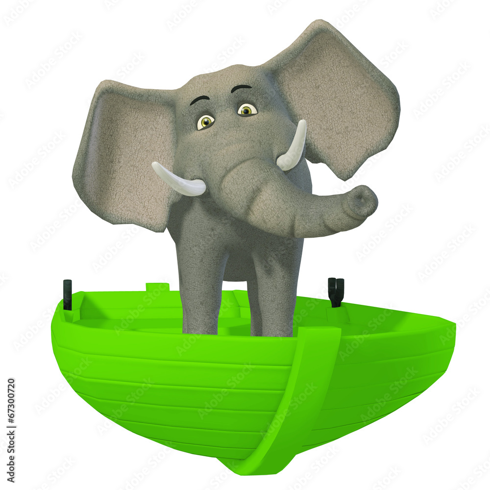3d cartoon elephant Stock Illustration | Adobe Stock