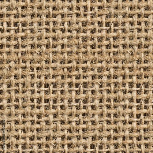 Seamless (Tileable) Fabric Jute Texture Pattern Closeup