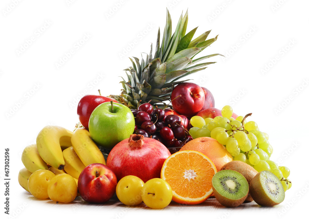 Composition with variety of fresh fruits. Balanced diet Composition with variety of fresh fruits. Balanced diet