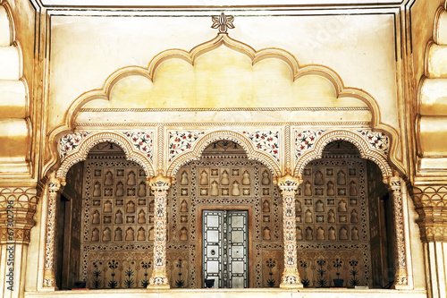 Architectural detailof Agra Red Fort, Uttar Pradesh, India photo