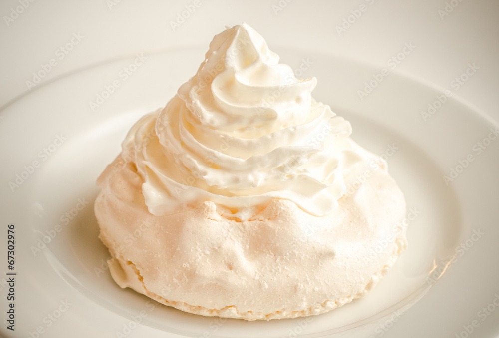 Meringue cake with whipped cream Meringue cake with whipped cream