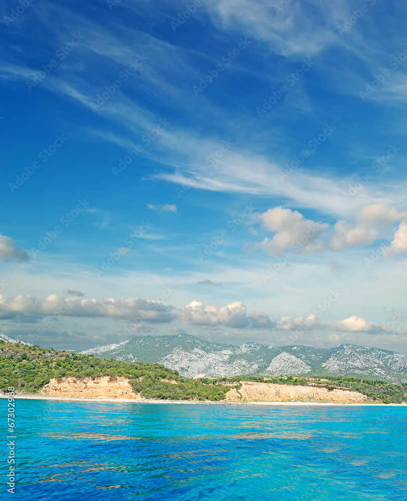 clouds over Cala Gonone