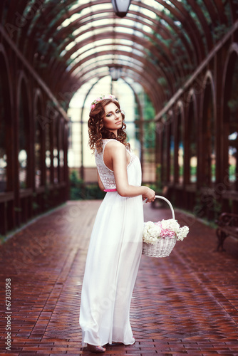 Attractive beautiful woman in greek style