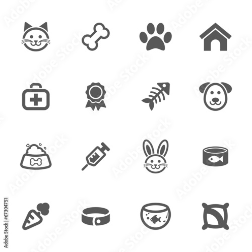 Pet icons set.