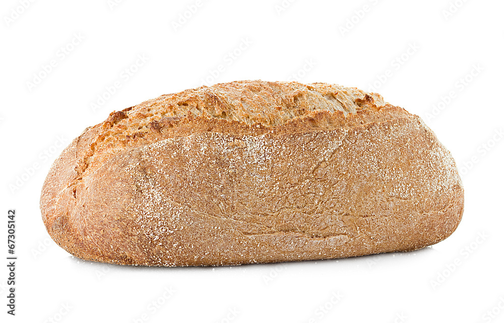 bread with bran isolated on a white background