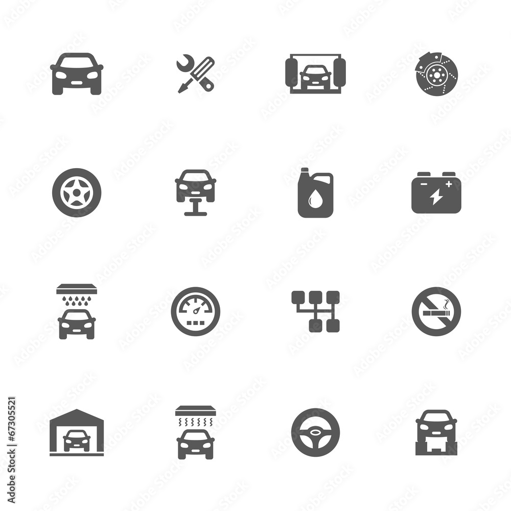 Auto service icons set. - obrazy, fototapety, plakaty 