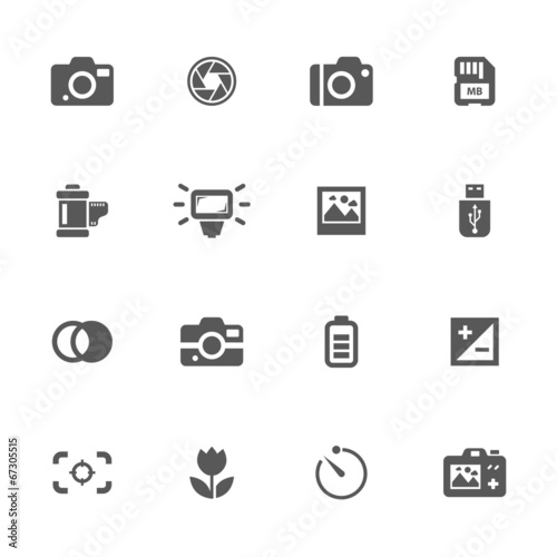 Photo camera icons set.