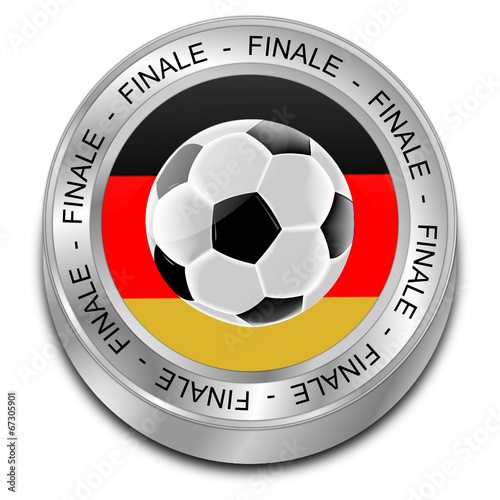 Fußball mit Deutschlandfahne Finale Button