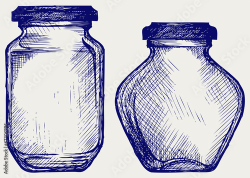 Glass jars. Doodle style