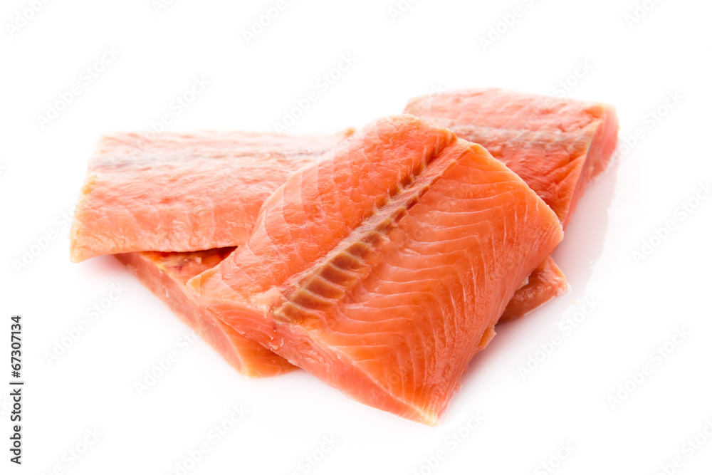 Salmon fillet isolated on white. Salmon fillet isolated on white.