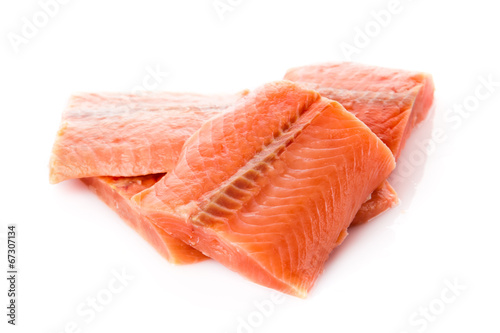 Salmon fillet isolated on white.