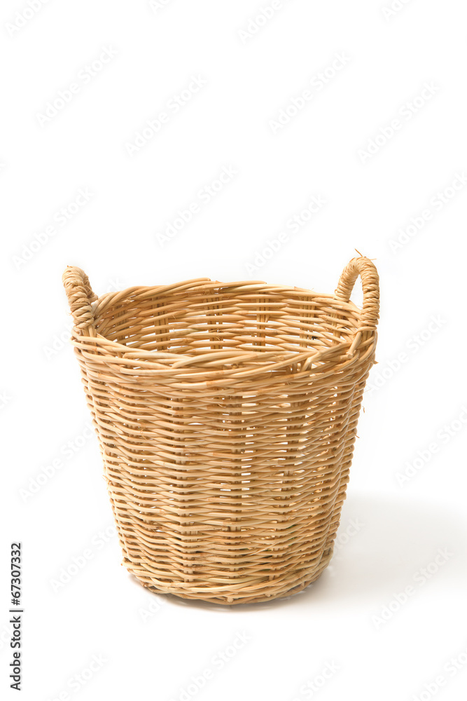 Fototapeta premium Empty wicker basket isolated