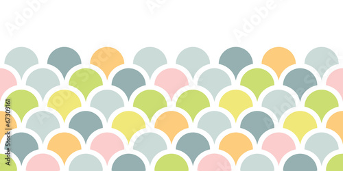 Abstract colorful fishscale horizontal seamless pattern
