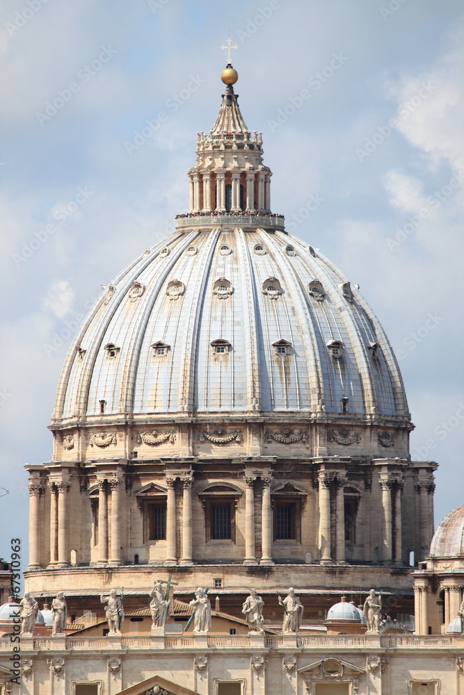 Saint Peter cathedral dome in Rome, Italy