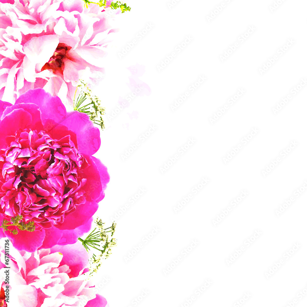 Fototapeta premium Card With Peony