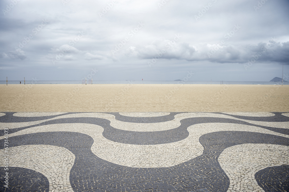 Fototapeta premium Copacabana Beach Overcast Rio de Janeiro Brazil
