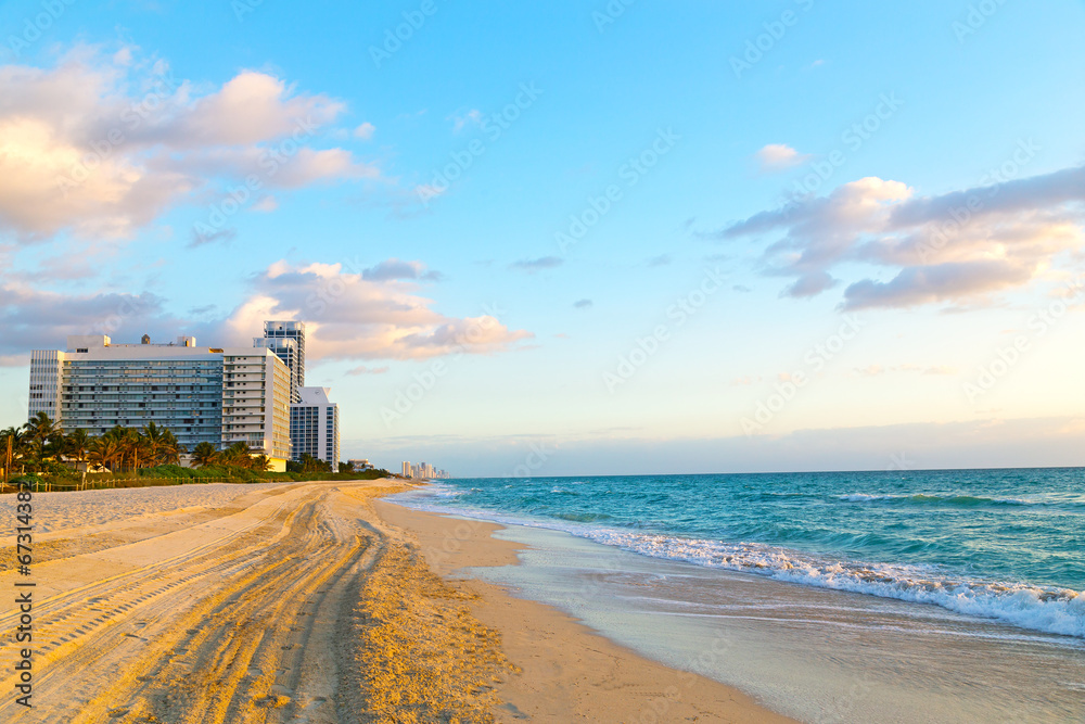 Spring morning at Miami Beach, Florida, USA