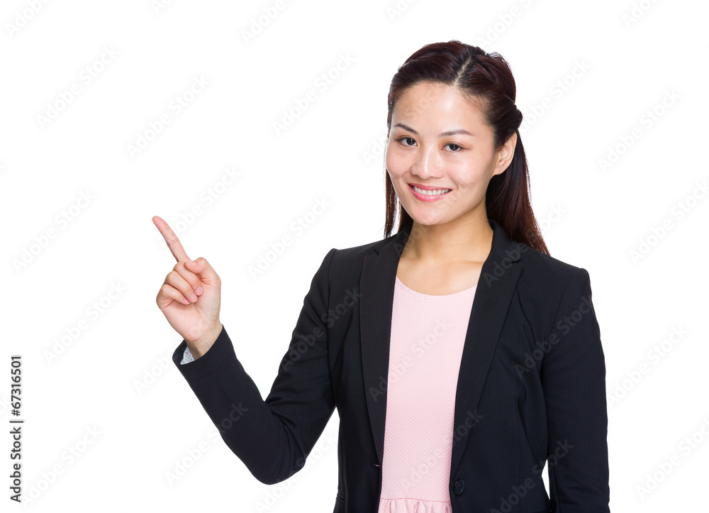 Asian business woman with finger up Asian business woman with finger up