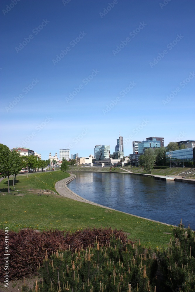 Neris River (Vilia) in Vilnius. Lithuania
