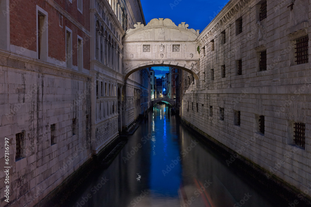 The streets of Venice Long exposure By Night. 