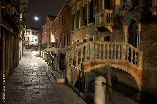 The streets of Venice Long exposure By Night.
