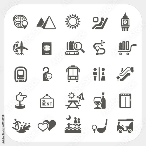 Travel and Vacation icons set